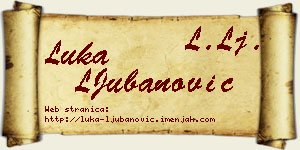 Luka LJubanović vizit kartica